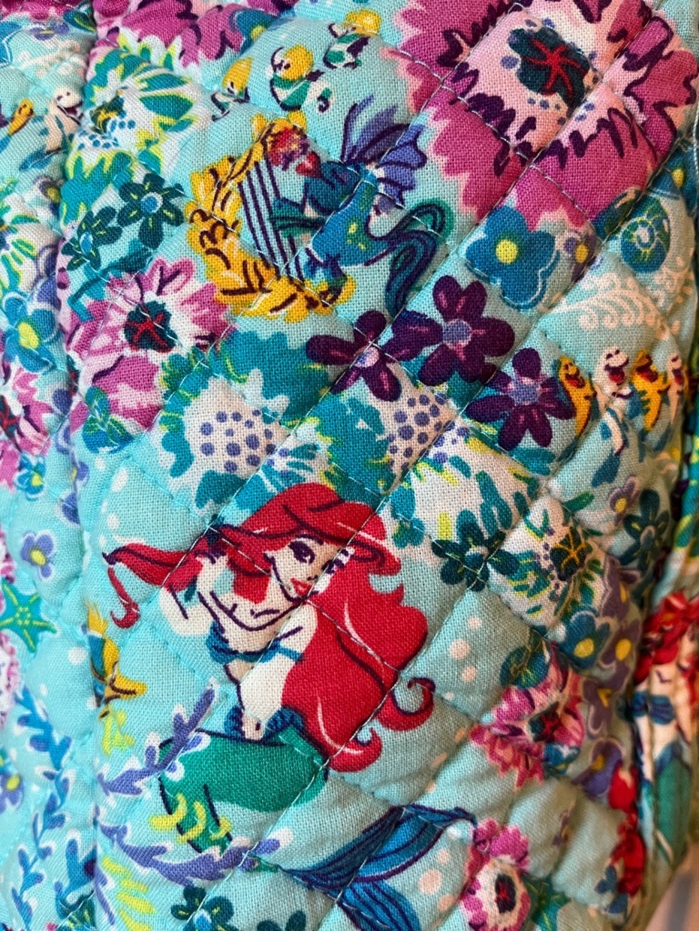 Vera Bradley Disney Ariel Little Mermaid Quilted Tote Bag - Picture 4 of 10